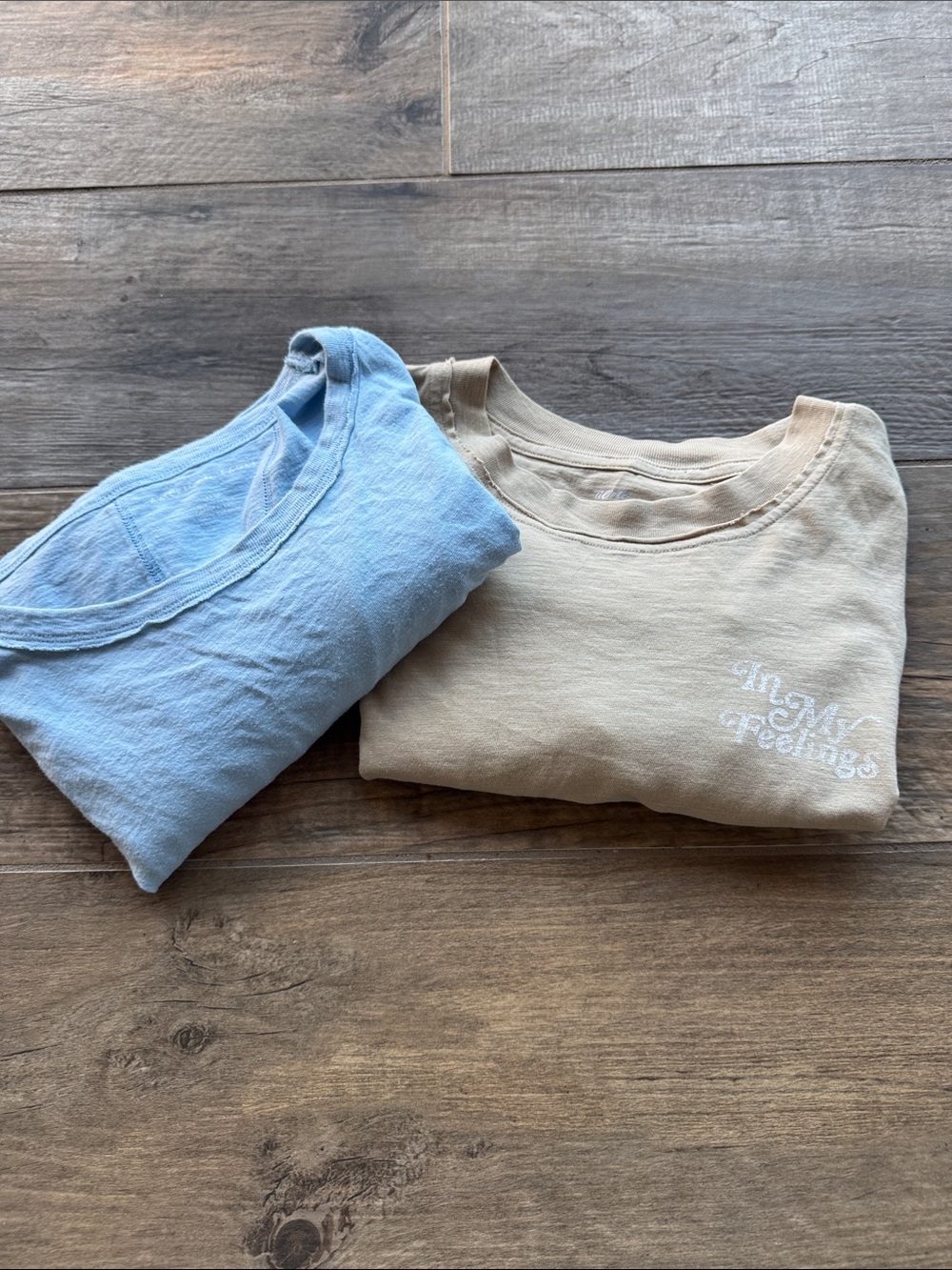 American Eagle Outfitters ovetsized Short Sleeve Tees in Light Blue and Beige